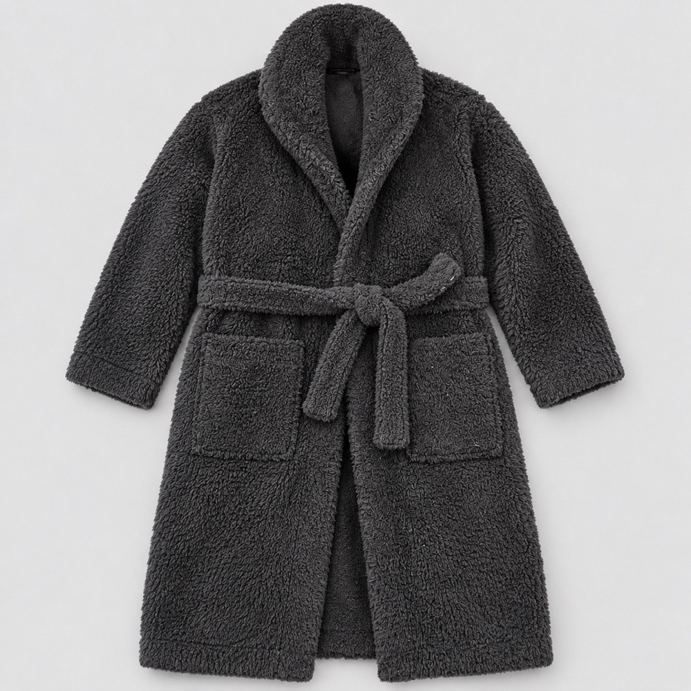 Barefoot Dreams CozyChic Duster Cardigan Sweater Jacket Womens L XL Black Coat